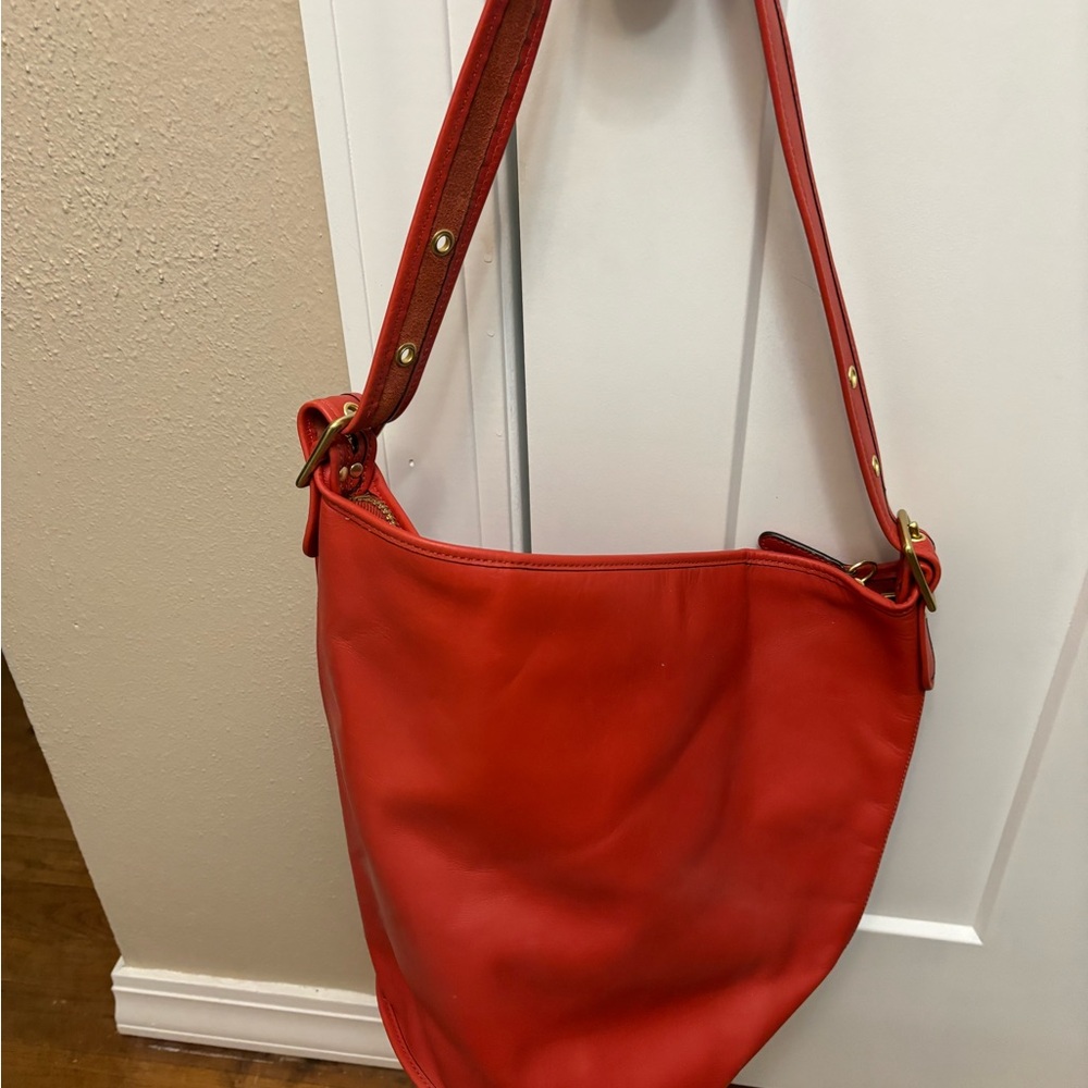 Coach Vintage Legacy Red Leather Shoulder Bag